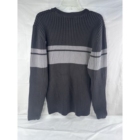 Bombardier Mens L Ski Doo Ribbed Heavy Knit Sweater Crew Neck Pullover Greytr vr - Picture 2 of 8